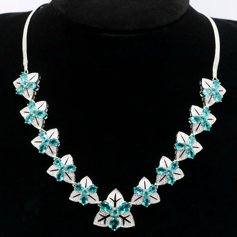 21x21 мм оливковых листьев создан синий Аквамарин Яркий Циркон подарок для женщин