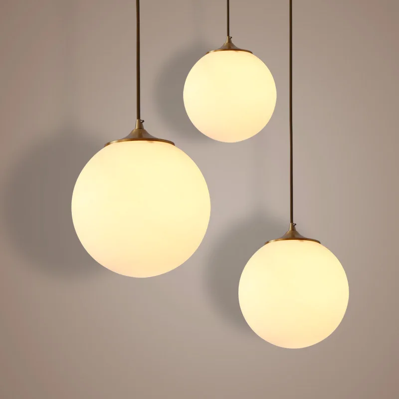 

modern nordic led glass ball lustre pendente chandelier hanging lights lighting light lumiere bedroom hanging lamp
