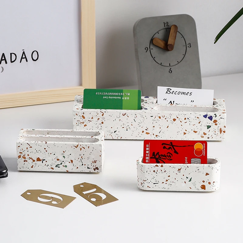 Визитница Terrazzo с именем и держатель для карт настольная стойка органайзер