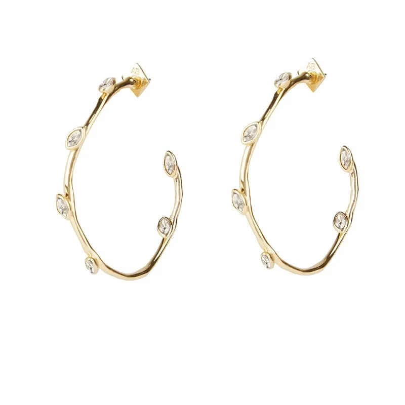 

Модные медные ювелирные изделия темперамент Элегантные Изящные Простые преувеличенные изысканные нестандартные Кристальные Висячие серь...