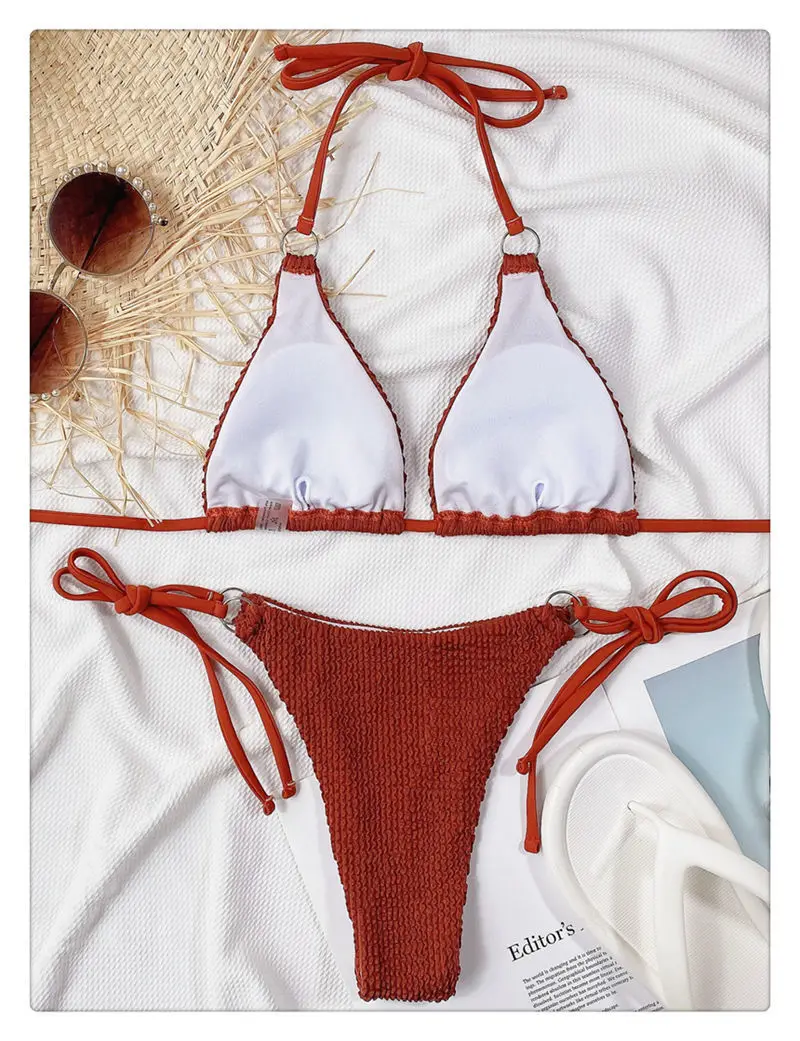 

2021 Summer New Sexy Two Piece Women Print Bikini Swimsuit Swimwear Bra Beach