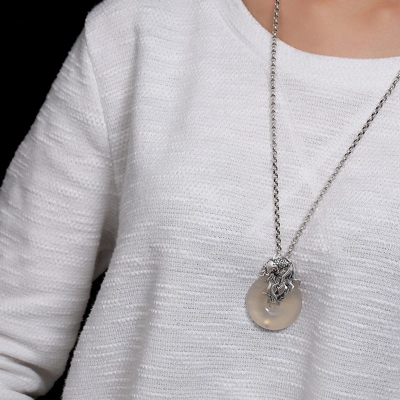 Амулет из стерлингового серебра 925 пробы кулон натуральных камней антикварная