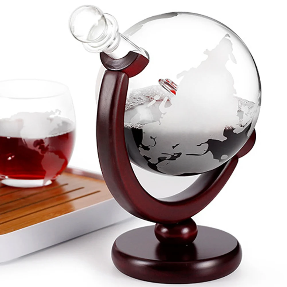 

Whiskey Decanter Antique Ship Whiskey Dispenser For Liquor Scotch Bourbon Vodka Globe Decanter With Finished Wood Stand-35
