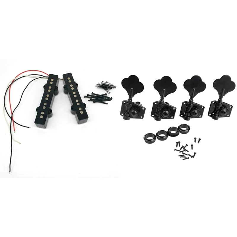 

5-струнный звукосниматель JB для бас-гитары в стиле JB, бас-гитара с 4 встроенными басами, открытые тюнеры, колышки для ключей, набор для правой ...