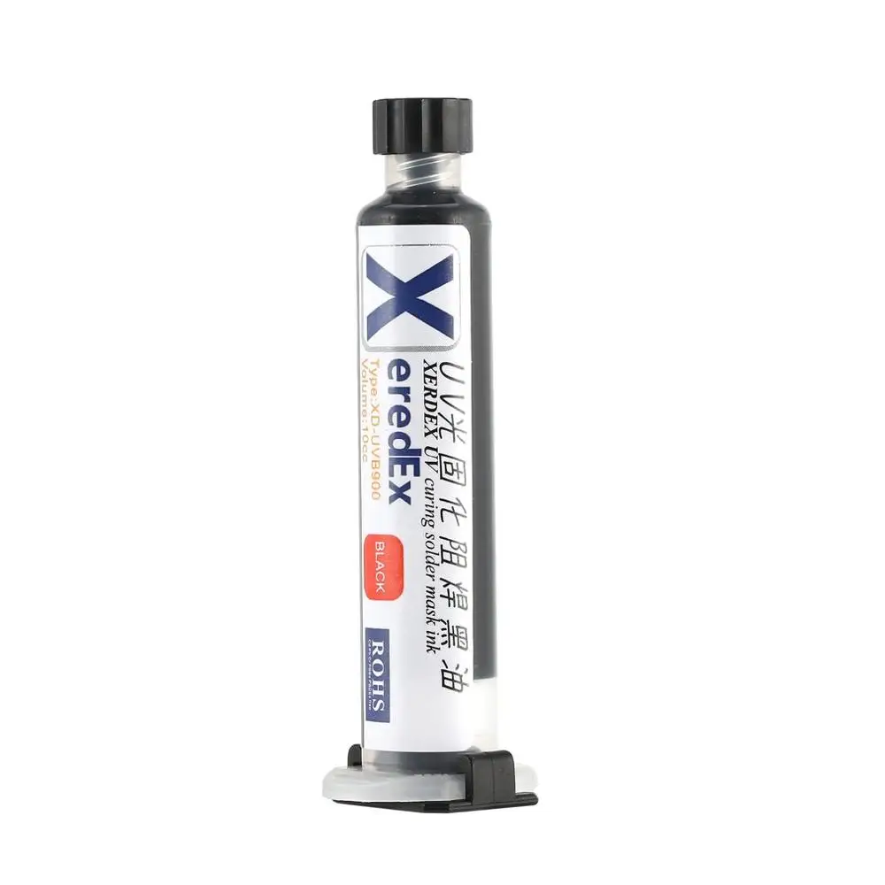 Черный XEREDEX 10 мл УФ паяльная маска BGA PCB краска для предотвращения пайки пасты флюс КОРРОЗИОННОЕ отверждение припоя защитная маска чернила - Цвет: Черный