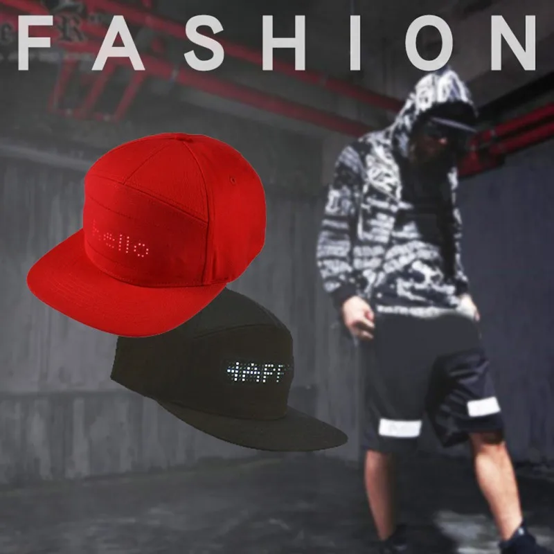 Крутая светодиодная смарт крышка управляемая приложением экран дисплея шляпа