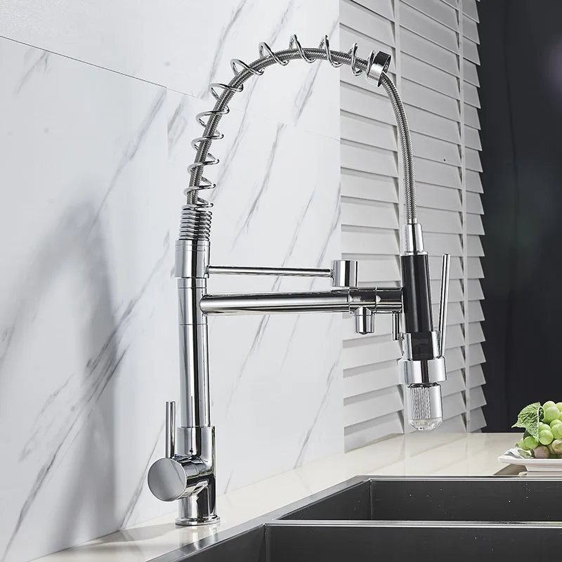 Смеситель для кухни Senlesen кухонный кран из матового никеля с пружинным вертлюгом