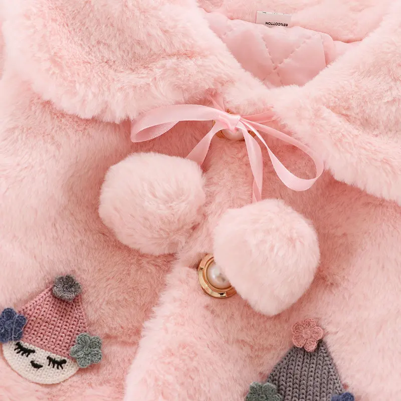 Прекрасная зимняя теплая плотная накидка для маленьких девочек одежда со