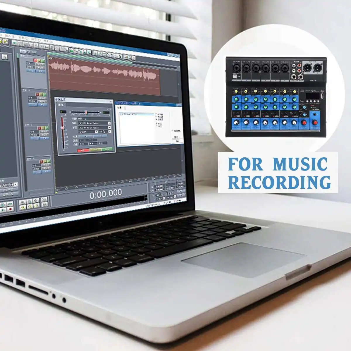 Портативный 8 канальный аудио микшерный пульт с Bluetooth USB DJ микшерная консоль MP3 Джек караоке 48V усилитель для караоке Вечерние