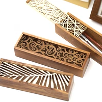 hollow wooden storage box for makeup organizer pencil case jewelry 4 styles creative drawer pen holder stationery school gifts