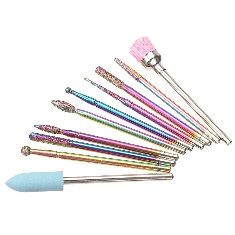 

10 шт. сверла для ногтей 3/32 дюйма, карбид вольфрама, электрические пилки для маникюра и педикюра для удаления гель-лака, пилка для ногтей, буфе...