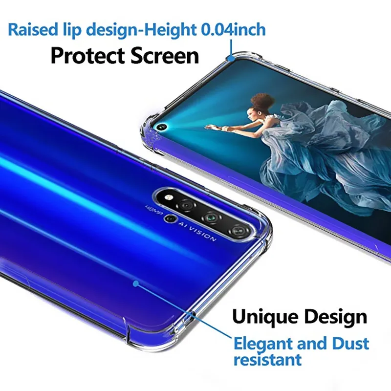 Shockproof case For Huawei Honor 20 lite 20s 20i 10i 8c 8A 8X 8S TPU Soft Silicone Phone Cover Coque P Smart Z 2019 |