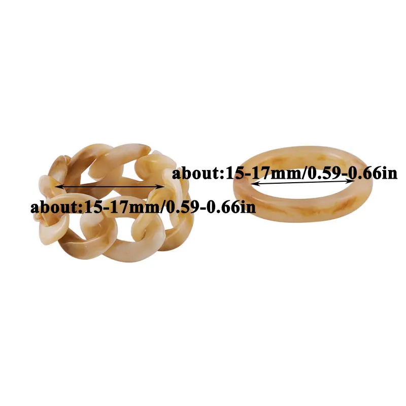 

Trendy Colorful Resin Geometric Round Chain Finger Rings Adjustable Creative Party Exquisite Jewelry for Women Gifts 2pcs/Set