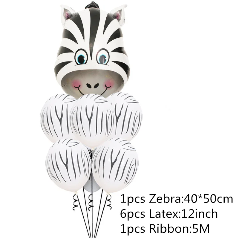 7 шт./лот Тигр Зебра имитация окраски коровы воздушные гелиевые латексные шары