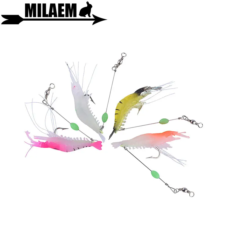 

6pcs Archery Luminous Bionic Shrimp Fishing Lure Artificial Shrimp Bait Fishing Lure With Fishhook Hunting Fishing Accessories