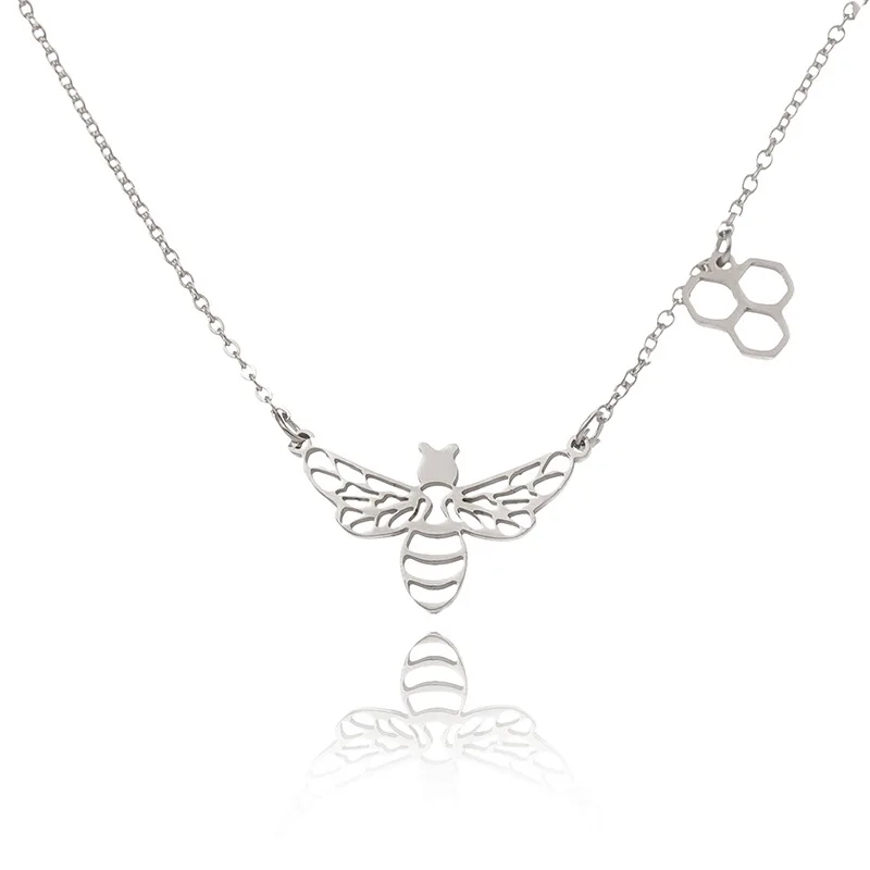 Новинка 2020 кулон в виде пчелы Женское Ожерелье креативный женский соты из