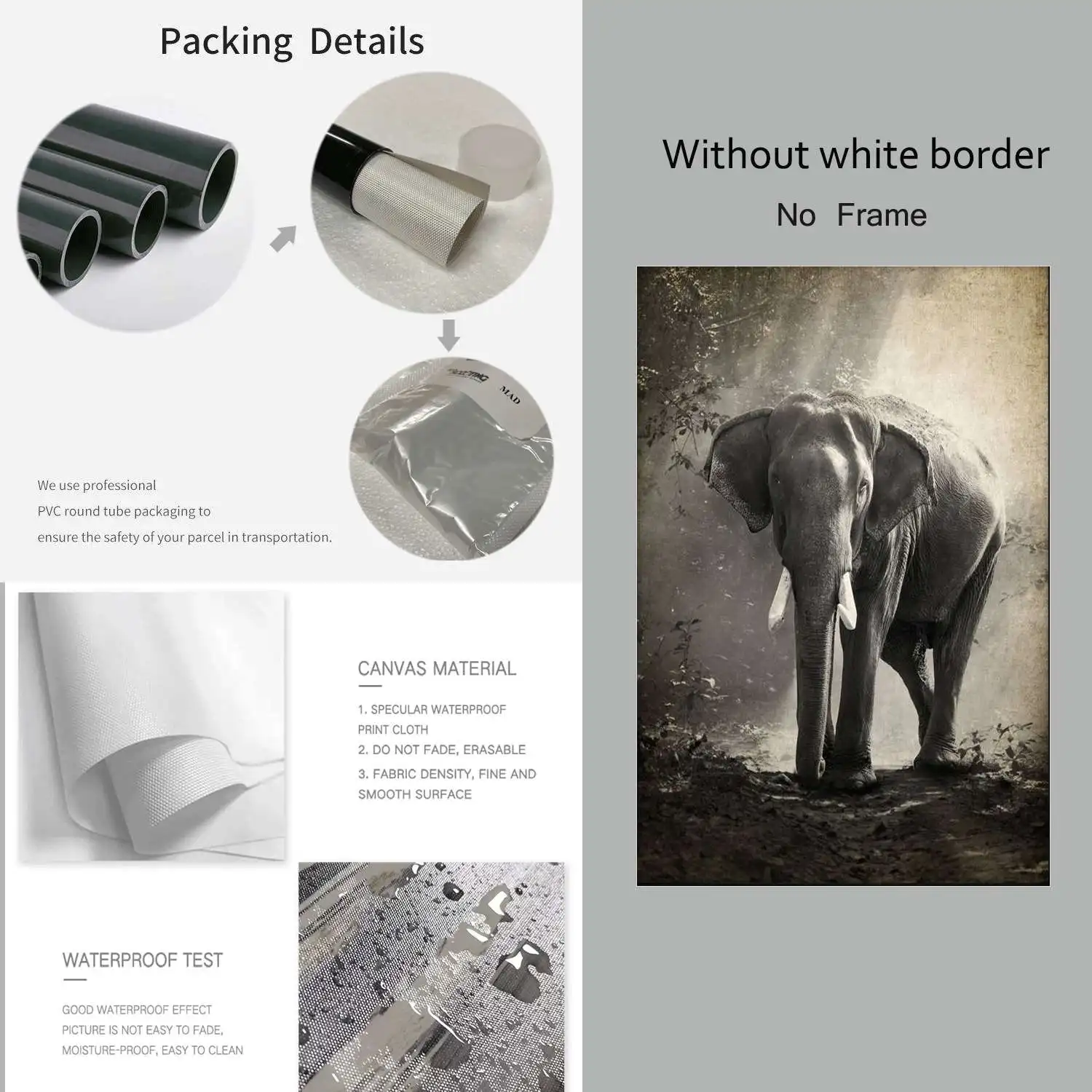 Слон Художественная печать слон стена искусство Искусство пятнистый фотография