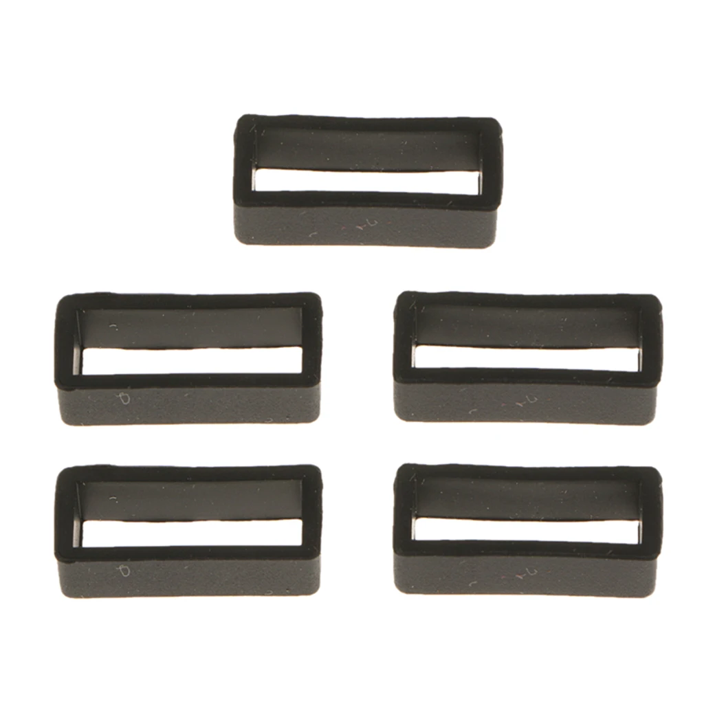 

5pcs 18-22mm Silicone Rubber Watch Band Strap Keeper Retaining Ring Loop