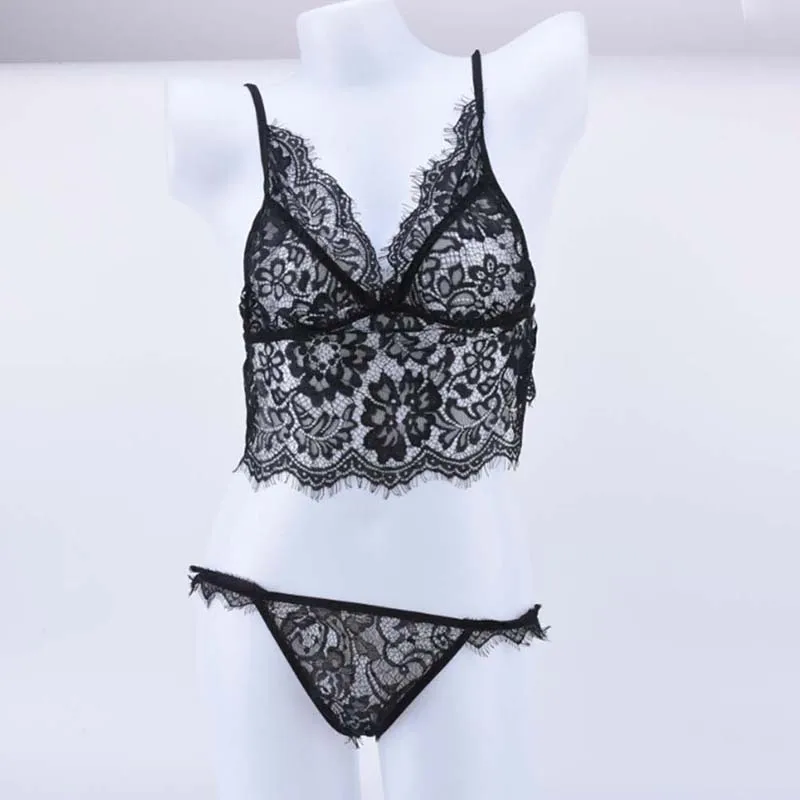 Women Sexy Lingerie Lace Flowers Spaghetti Strap Push Up Top Bra Muslin Seamless Wire Free Casual Present for Girlfriend Summer | Женская