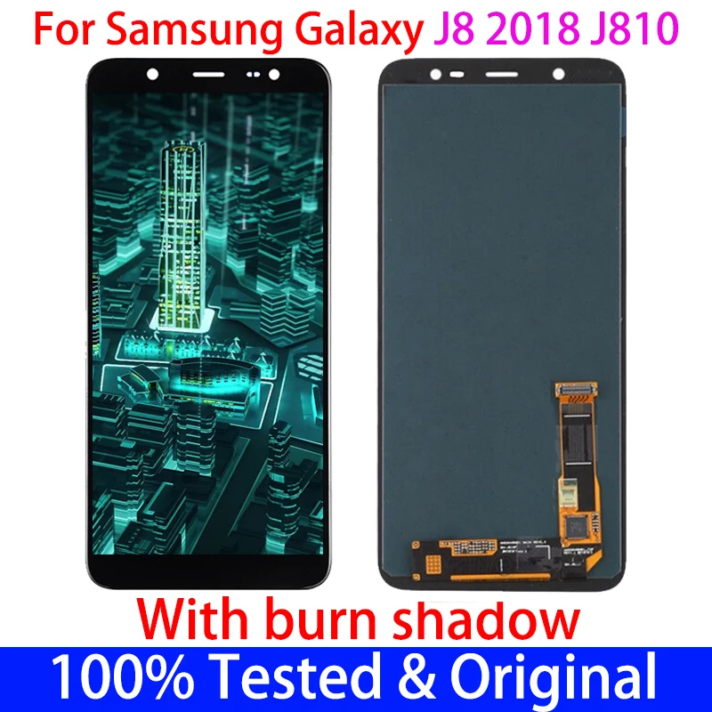 

100% Оригинальный сенсорный ЖК-экран для Samsung Galaxy J8 2018 J810 с дигитайзером, AMOLED дисплей в сборе, замена
