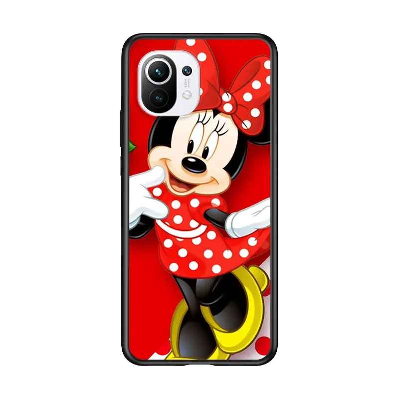 

Disney Minnie Mouse Happy for Xiaomi Mi 11 10T Note 10 Ultra 5G 9 9T SE 8 A3 A2 A1 6X Pro Play F1 Lite 5G Black Phone Case