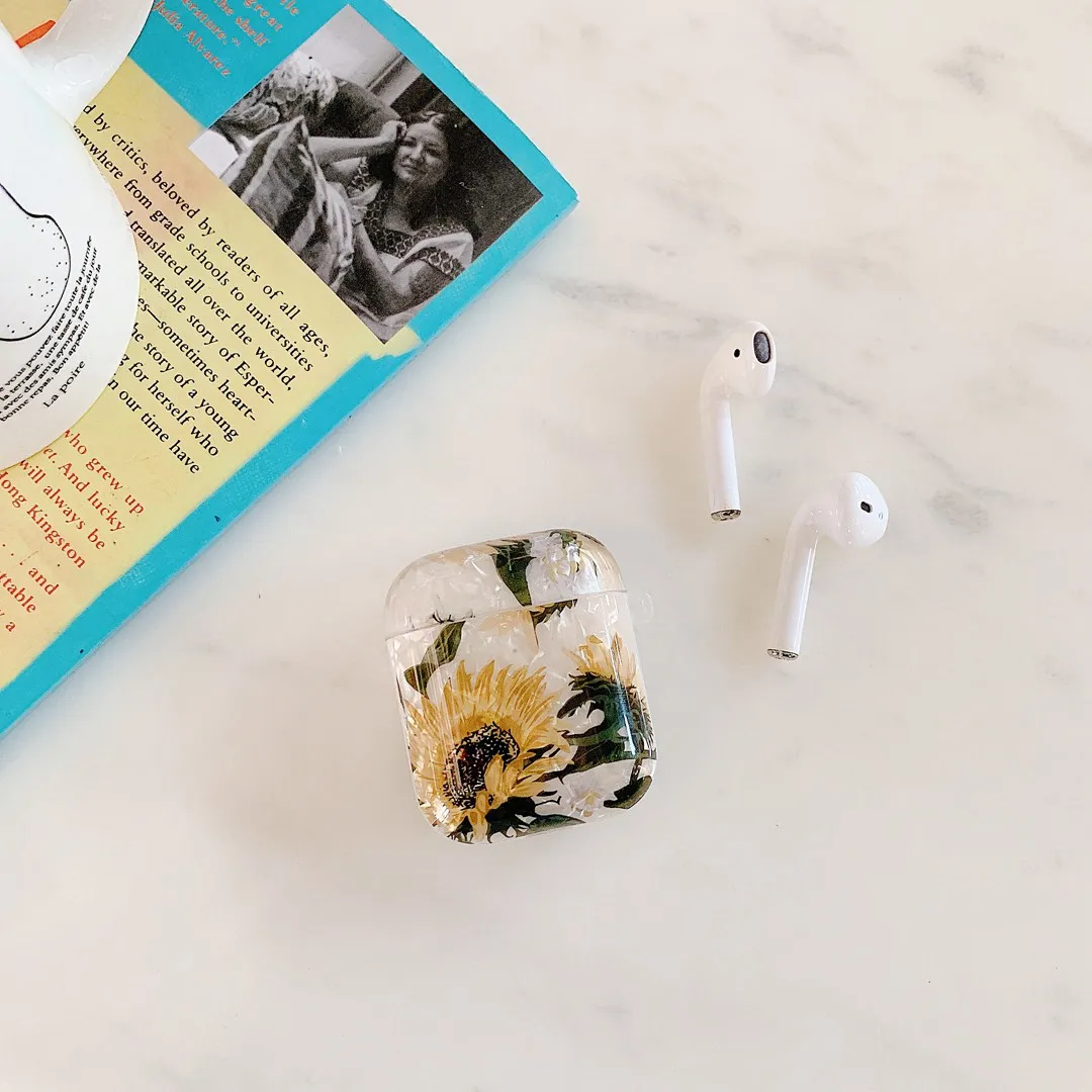 Чехол flora для AirPods 1/2 чехол Роскошный Подсолнечник силиконовый защитный чехол для Air pods чехол для беспроводных наушников чехол s funda capa
