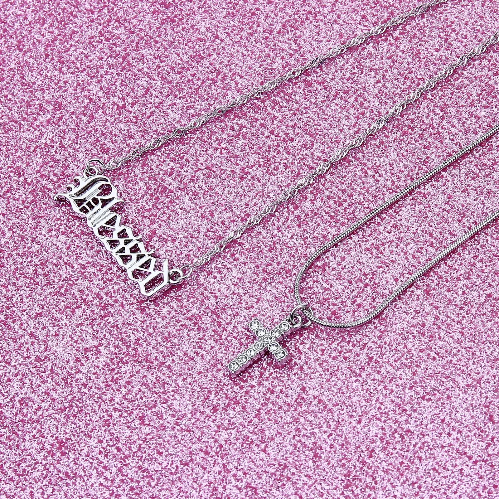 Винтажное готическое ожерелье с подвеской в виде креста кристаллами золотого