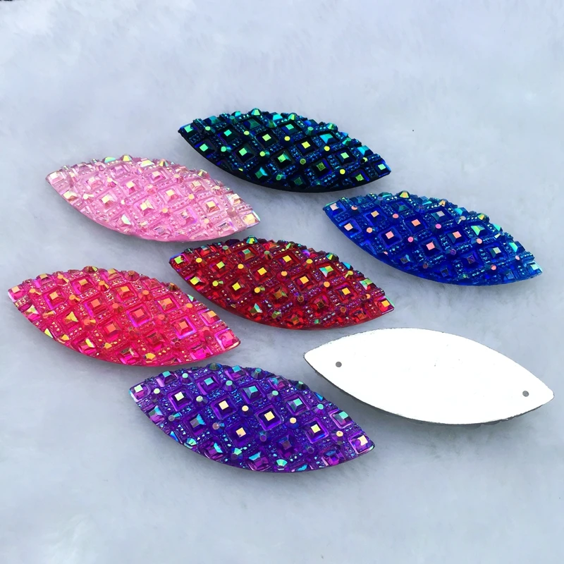 6 шт 20*50 мм плоская задняя Скрапбукинг для рукоделия Кристалл 3D Смола Стразы