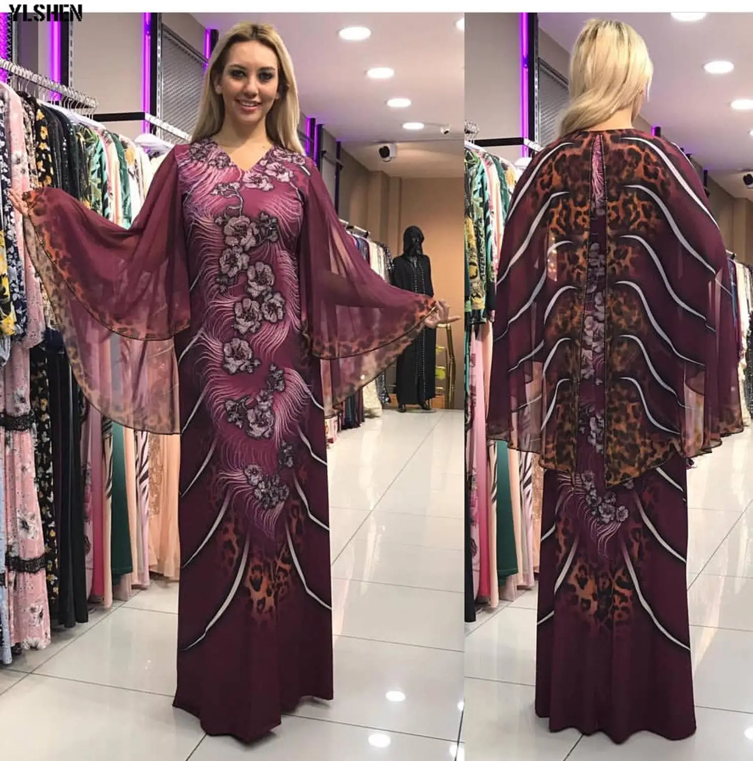 African Dresses for Women Dashiki Print Cape Maxi Dress Clothes Sexy Robe Africain Basin Riche Africa Outfit 2019 | Тематическая