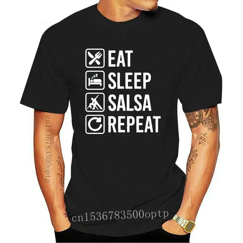 

Salsa Eat Sleep Repeat Men's Fashion T-shirt