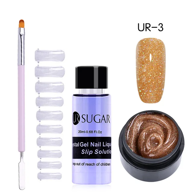 4pcs set3 UR SUGAR 15 мл Быстрый строительный поли гель продлевающий половой акт розовый блеск Замачивание от УФ СТРОИТЕЛЬ удлинение гель набор Типсы для маникюра палец расширение - Цвет: 4pcs set3