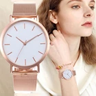 Женские кварцевые часы Leecnuo, кварцевые часы с ремешком из нержавеющей стали, розовое золото