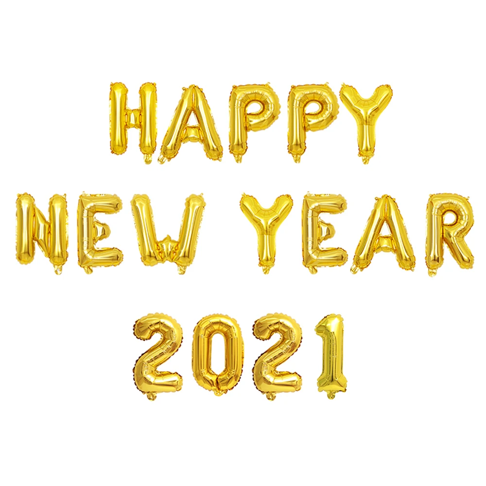 Воздушные шары с Новым годом 2021 воздушные из розового золота новогодние вечерние