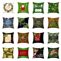 3d green christmas cushion cover santa claus xmas tree golden balls pillow case sofa decor pine needles retro throw pillow cover