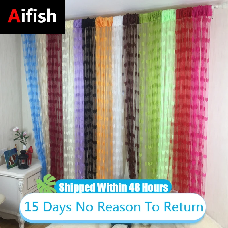 Дверь Окно подвесной Свадебный декор в форме сердца линии шторы 100x200 см