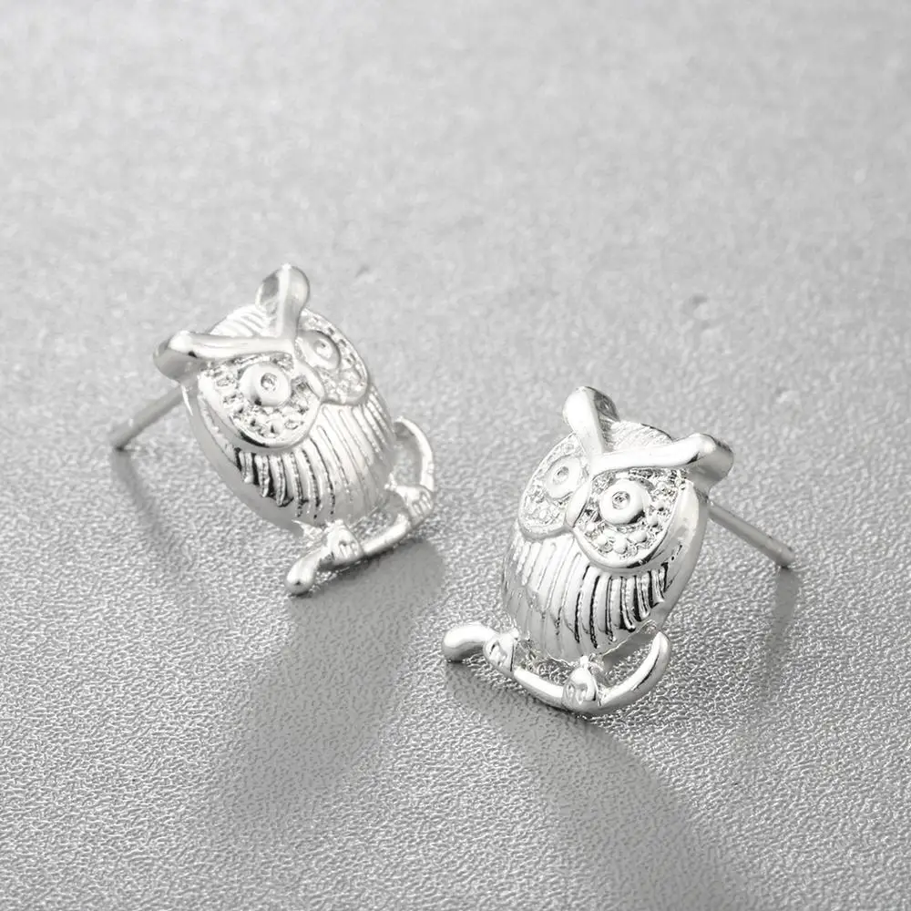 Kinitial Fashion Owl Animals Geometry Stud Earrings Set for Women Gold Silver Color Design Trendy Birds Jewelry brincos | Украшения и