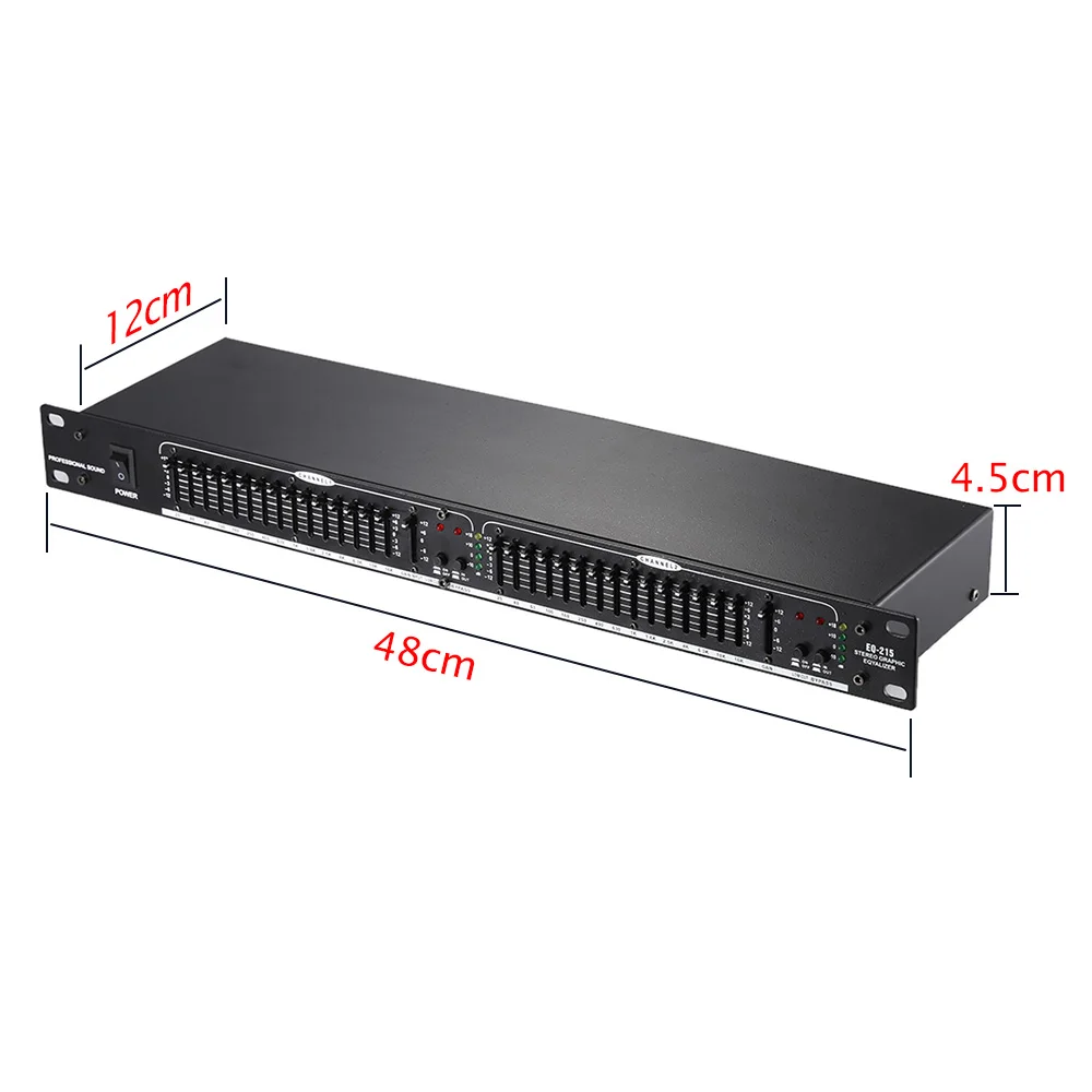 Высокое качество EQ-215 двухканальный 15-полосным эквалайзером 1U Держателя Шкафа |