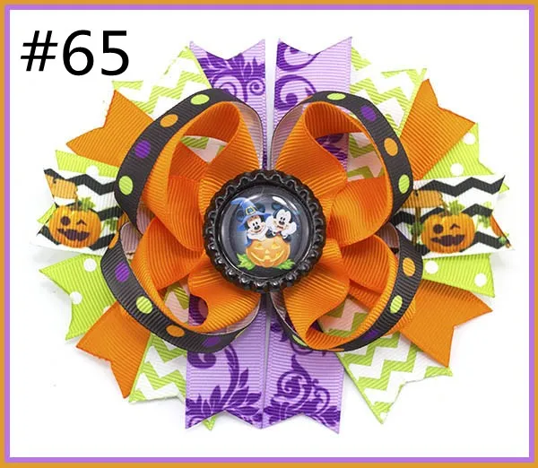 B Группа 50 шт 5,5 ''Вдохновленный бант волосы популярный мультяшный бант для волос с линованными клипсами Бутик Девушки банты для волос-B