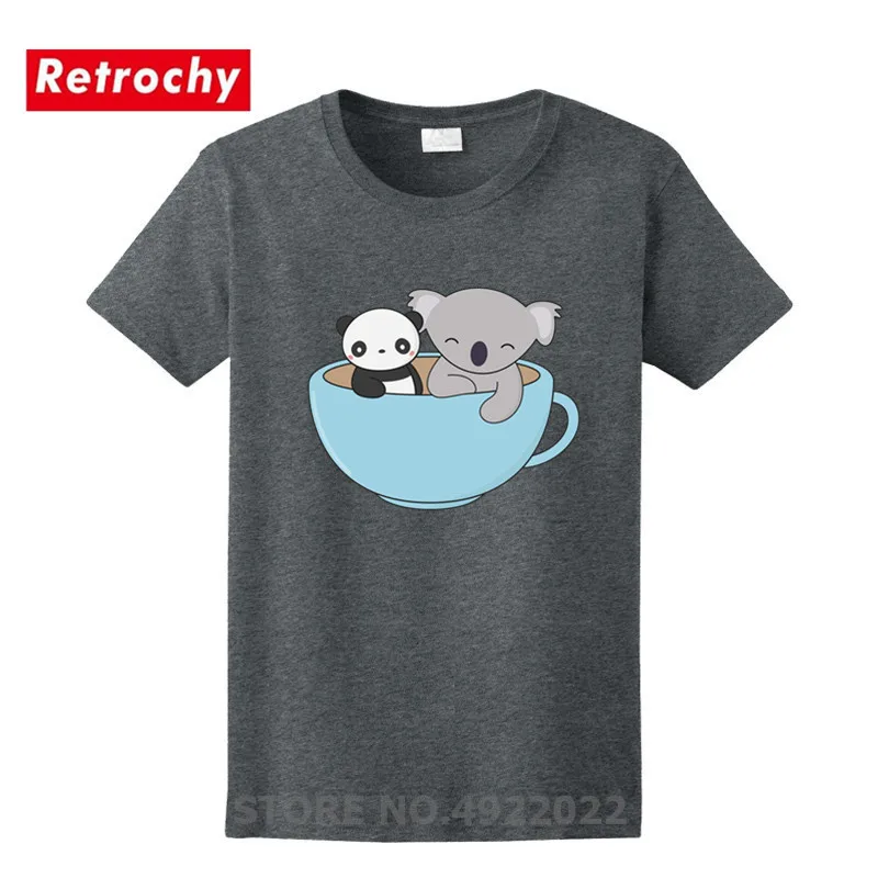 Футболка мужская с круглым вырезом милая рубашка коротким рукавом принтом коалы