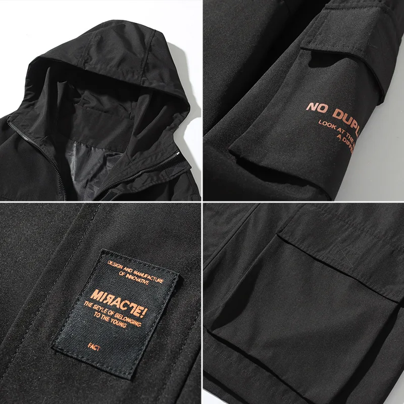 

XiaoYudian Windbreaker Men Casual Spring Autumn Lightweight Jacket 2020 New Arrival Hooded Solid Zipper up Jackets Outwear