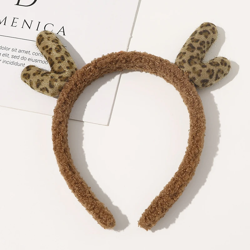 

Christma Antler Ears Head Bands Fashion Hair Bezel Plush Hairband Headband Women Girls Hair Hoop Birthday Party Hair Accessories