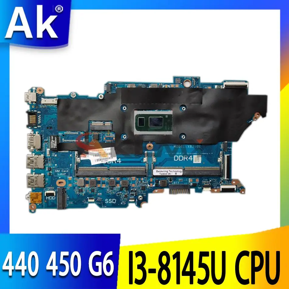 

Материнская плата для ноутбука HP 440 G6 450 G6 DAX8JMB16E0 L44881-601 L44881-001 I3-8145U CPU 100% протестирована Быстрая доставка