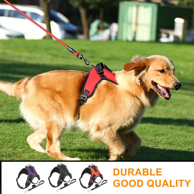 

Dog Reflective Saddle Type Vest Harness No Pull Breathable Durable Spitz Pug Lead Walking For Large Dogs Training Accessories