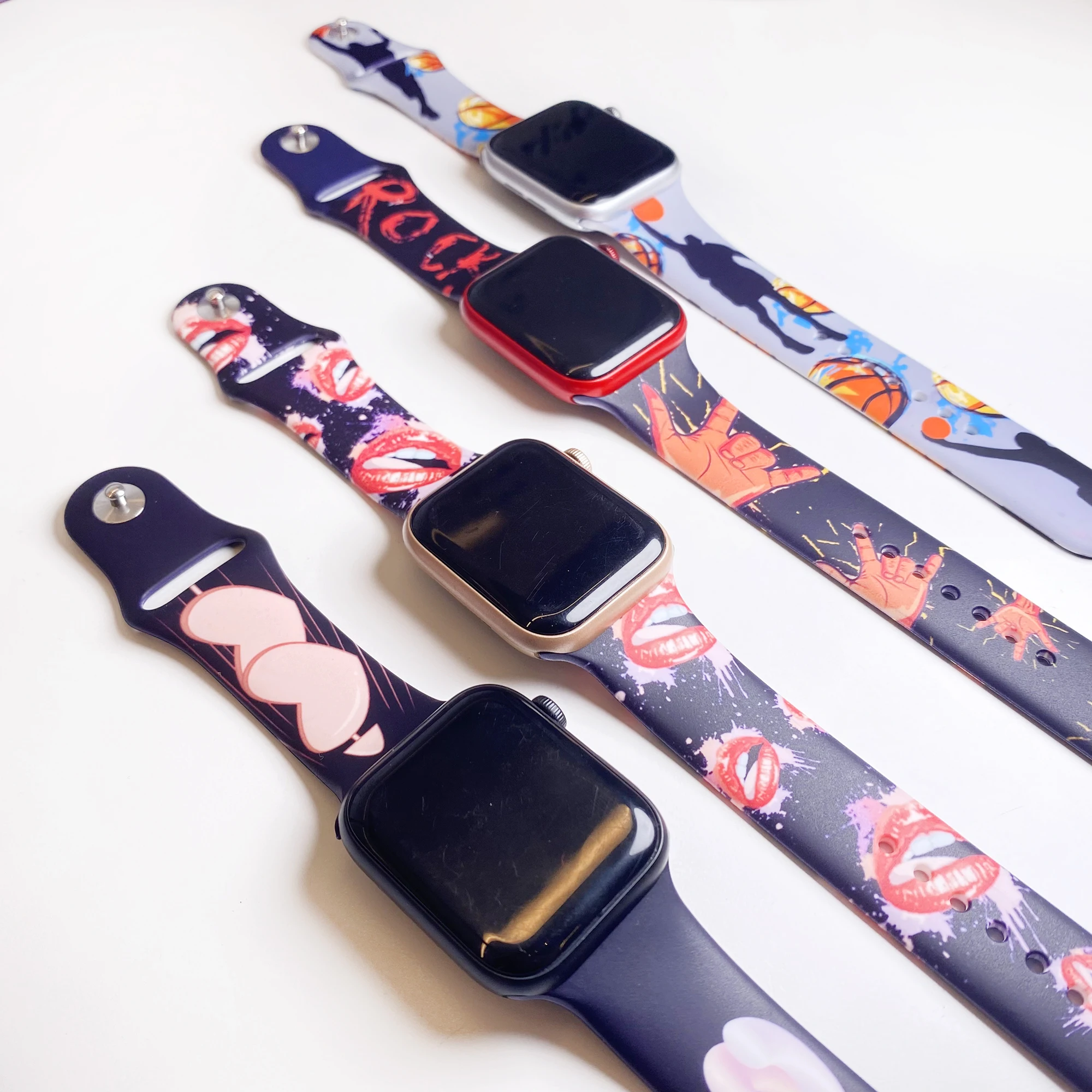 Akatsuki Sun-flower Cactus Akira For iwatch Apple Watch Strap Silicone Band Replacement 38mm 40mm 42mm 44mm Series 3 4 5 6 7 SE