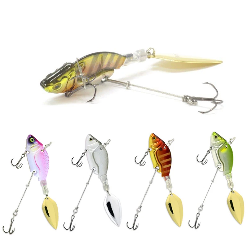 

1Pcs Rotating Metal VIB vibration Bait Spinner Spoon Fishing Lures 13.6g 4.4cm Jigs Trout Winter Fishing Hard Baits Tackle Pesca