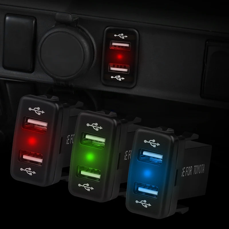 Автомобильное зарядное устройство для телефона 5 В а с двумя USB портами|Кабели