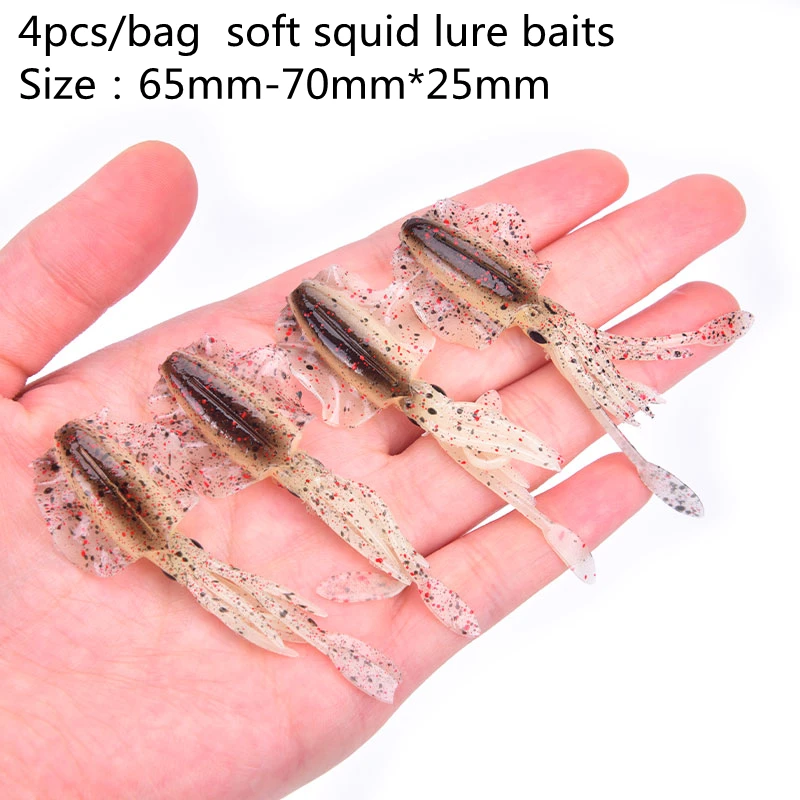 

Fishing Soft Squid Lure 6cm 2g 1cps 4pcs 7g 10cm 2pcs Luminous UV Squid Jigs For Freshwater Fishing Lure Wobbler Bait Tackle