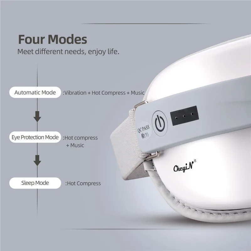 

CkeyiN Foldable Eye Massager Smart Eye Care Instrument Hot Compress Bluetooth Eye Massage Glasses Fatigue Pouch & Wrinkle