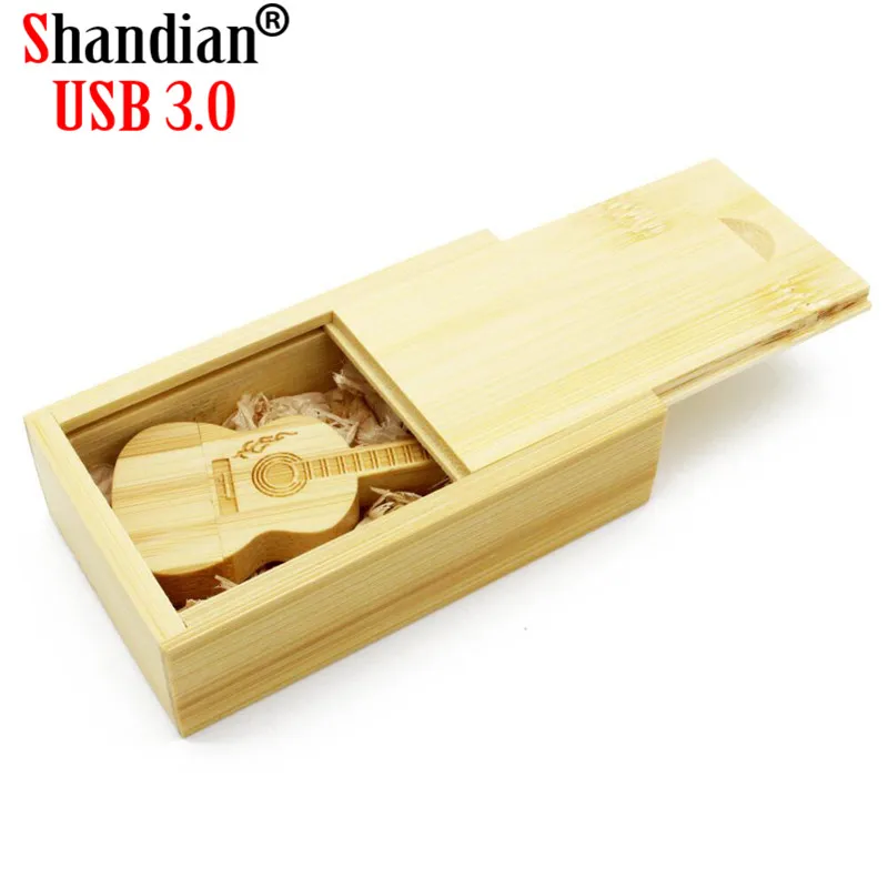USB-флеш-накопитель SHANDIAN деревянный в бамбуковой коробке 4-64 Гб | Компьютеры и офис