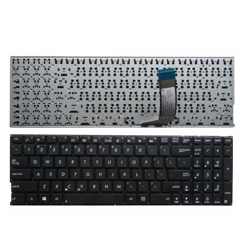 GZEELE Английский Клавиатура для ноутбука ASUS X556 X556U X556UA X556UB OKNBO-6122US0Q X556UF X556UJ X556UQ X556UR X556UV US клавиатура для ноутбука - Цвет: Черный